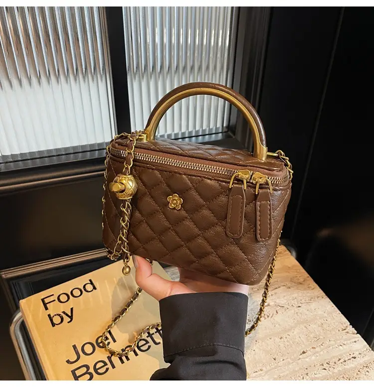 Quilted Chain Handbag Maroon Women Shoulder Bag — feature 42