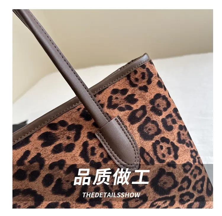 Women Leopard Print Shoulder Bag 2024 Autumn Winter Fashion Tote — feature 7