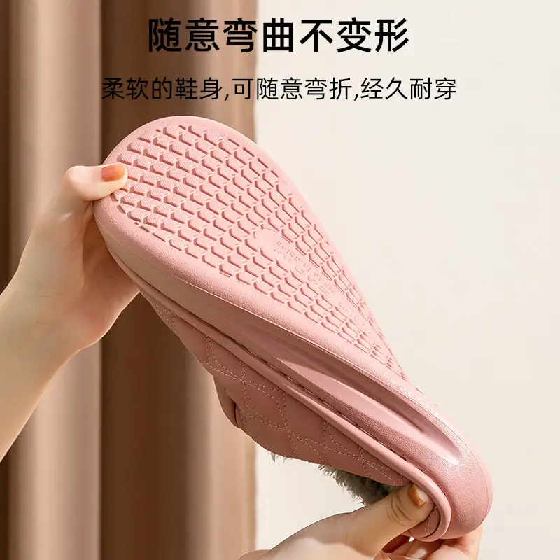 Home cotton slippers waterproof stain-resistant non-slip autumn and winter fleece-lined thickened warm leather cotton slippers for the elderly winter wear - Image 8