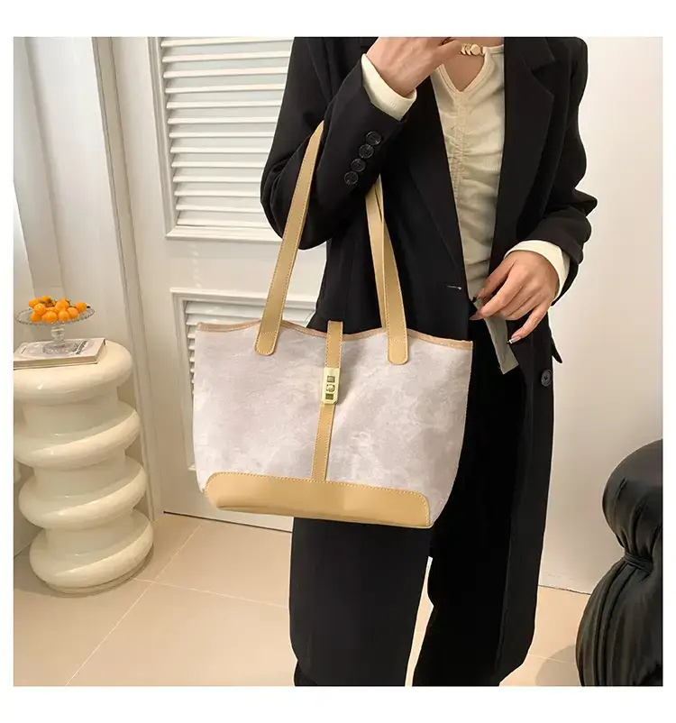 2024 French Retro Contrast Tote Bag Shoulder Crossbody — feature 10