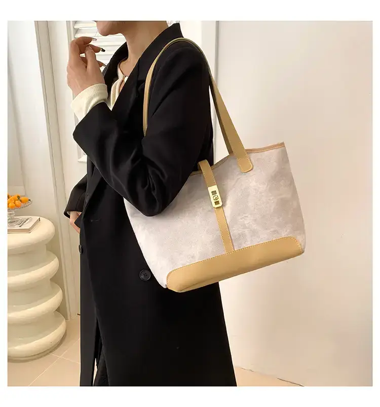 2024 French Retro Contrast Tote Bag Shoulder Crossbody — feature 11