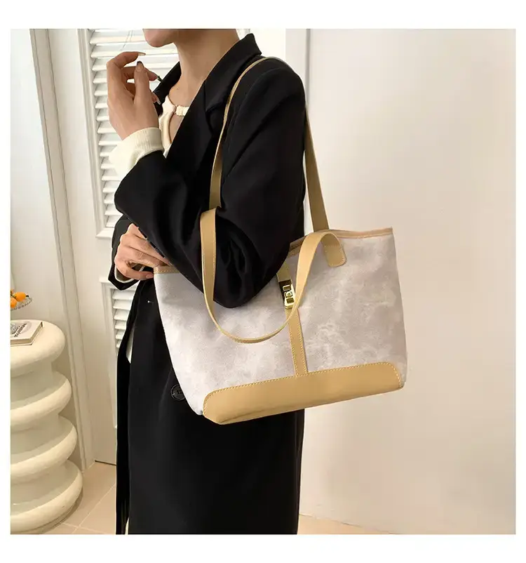 2024 French Retro Contrast Tote Bag Shoulder Crossbody — feature 12