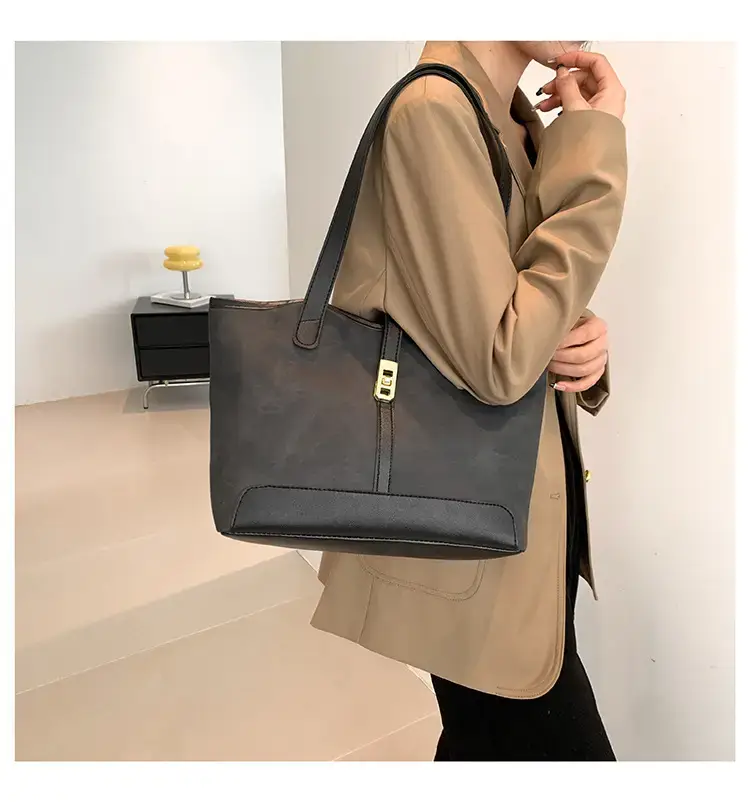 2024 French Retro Contrast Tote Bag Shoulder Crossbody — feature 14