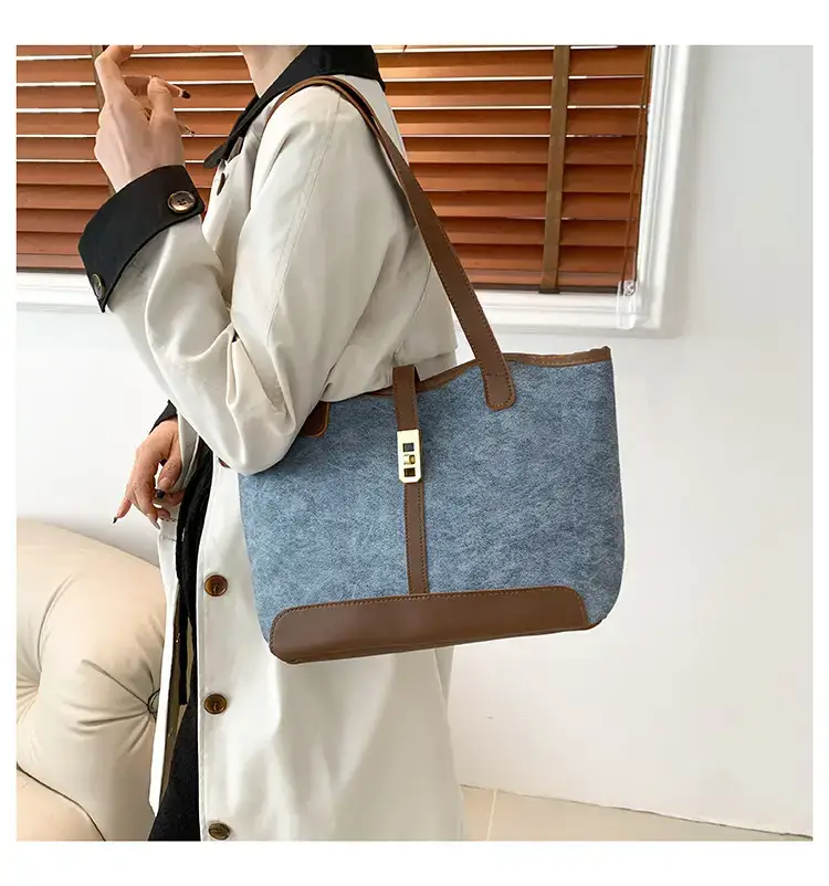 2024 French Retro Contrast Tote Bag Shoulder Crossbody — feature 17