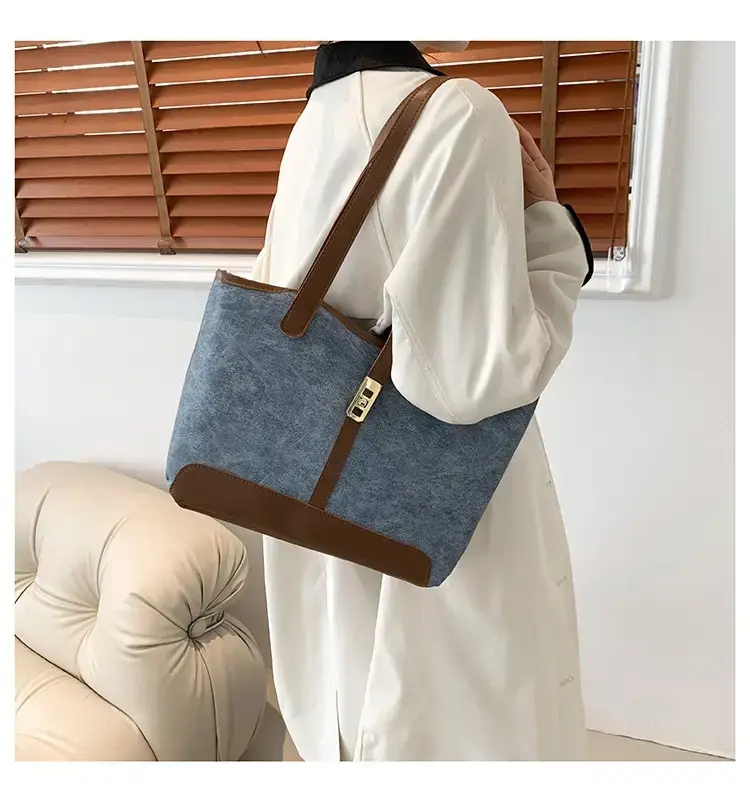 2024 French Retro Contrast Tote Bag Shoulder Crossbody — feature 18