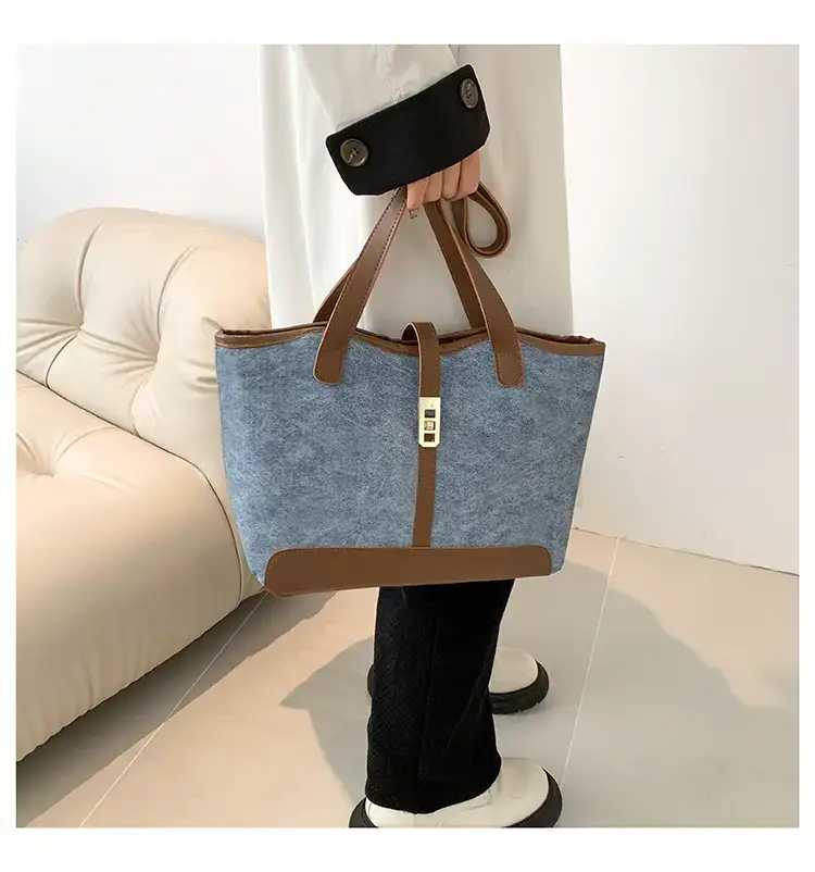 2024 French Retro Contrast Tote Bag Shoulder Crossbody — feature 19