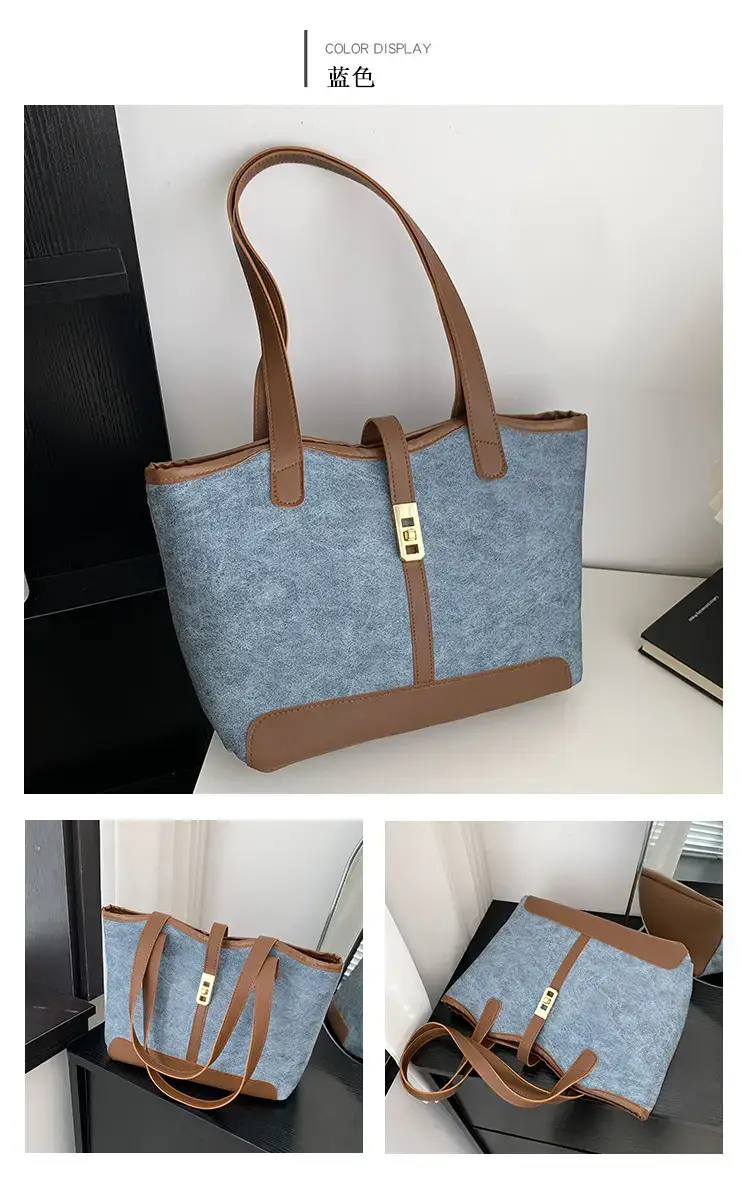 2024 French Retro Contrast Tote Bag Shoulder Crossbody — feature 22