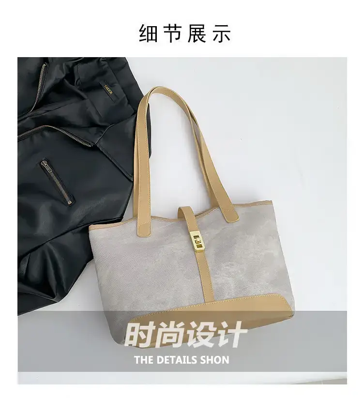2024 French Retro Contrast Tote Bag Shoulder Crossbody — feature 3