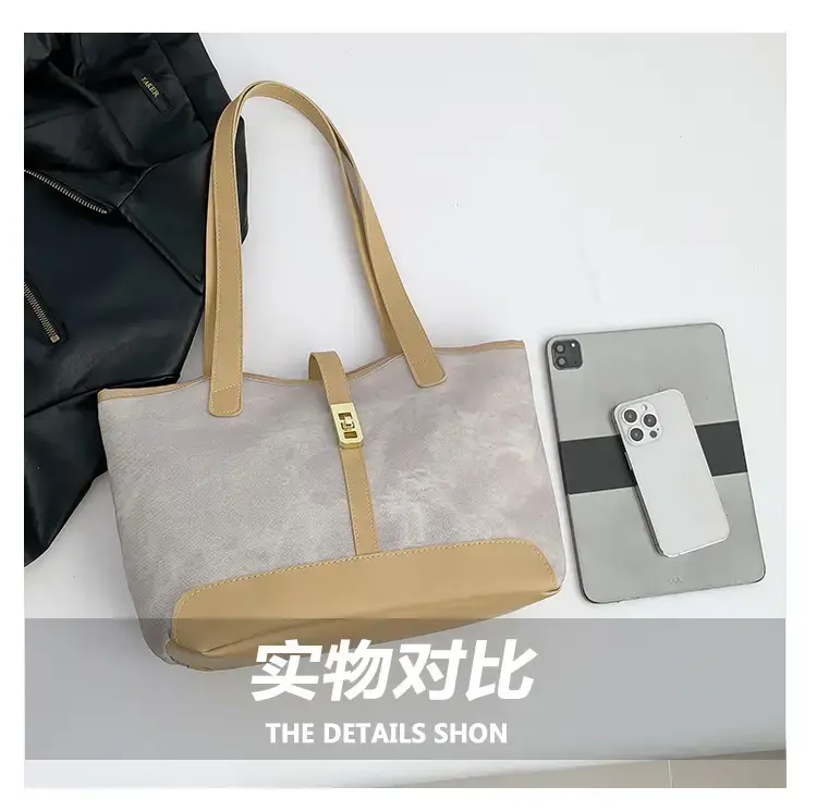 2024 French Retro Contrast Tote Bag Shoulder Crossbody — feature 6