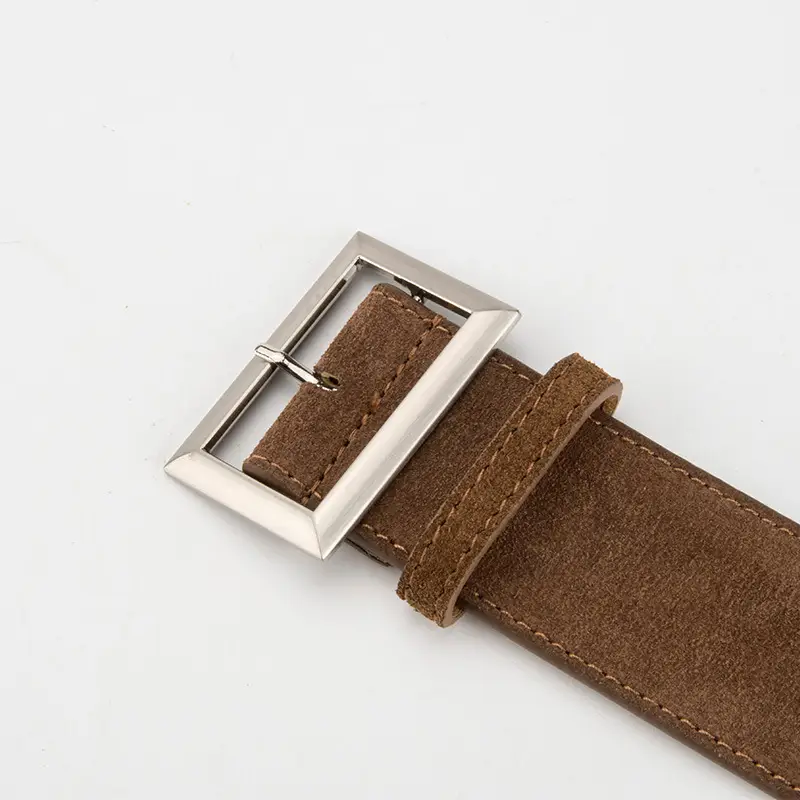 Women's Vintage Frosted Leather Belt Beige - Image 14