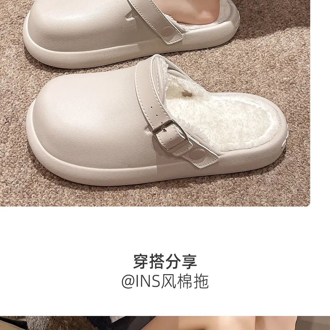 Cotton Slippers for Women in Autumn and Winter, Waterproof Square-Toe Thick-Soled 2026 New Eva Birkenstock-Style Indoor and Outdoor Slippers for Couples — feature 17