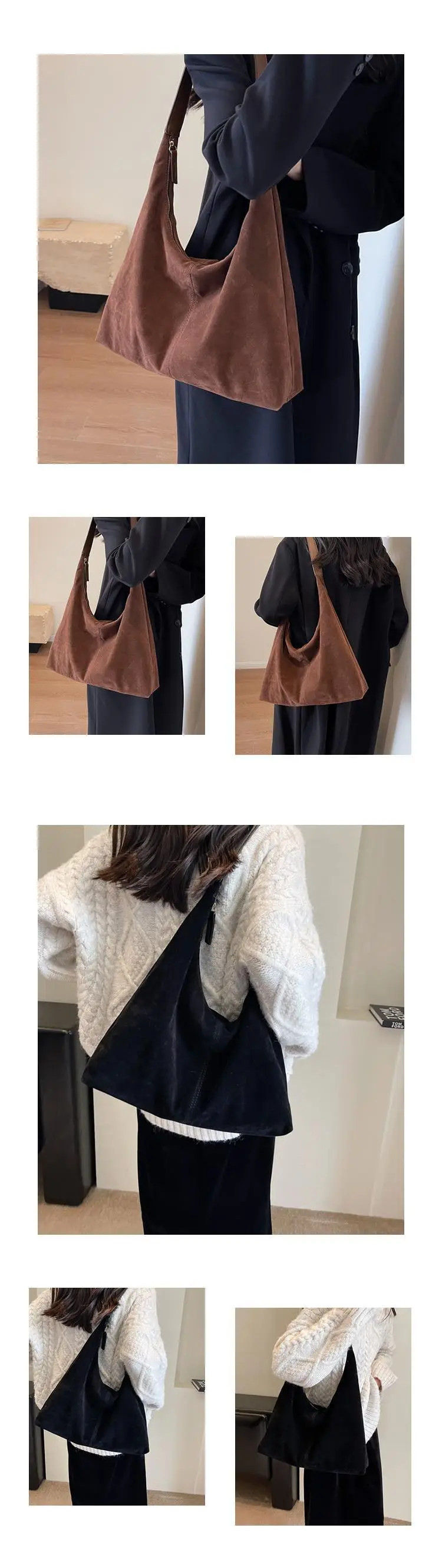 New Women's Brown Deerskin Suede Tote Bag — feature 5