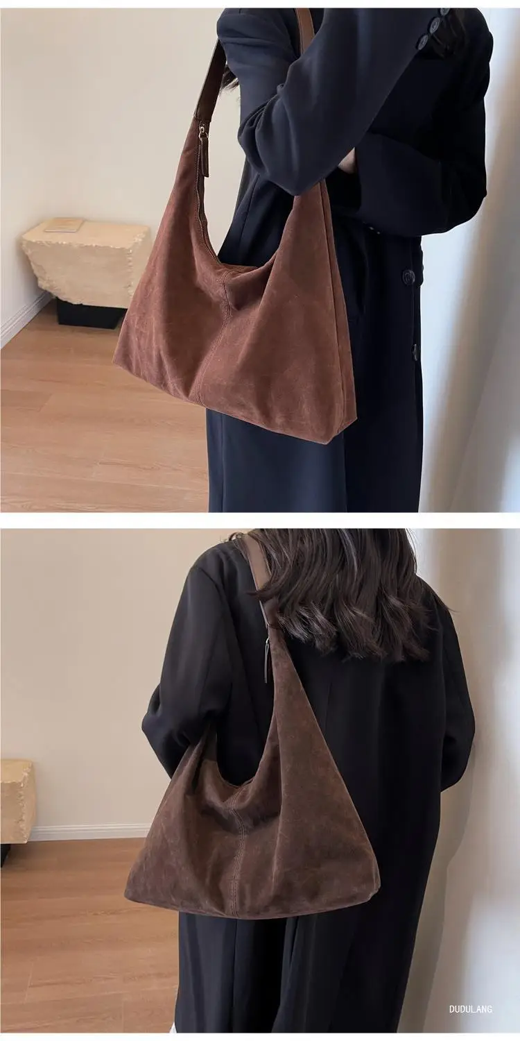 New Women's Brown Deerskin Suede Tote Bag — feature 8