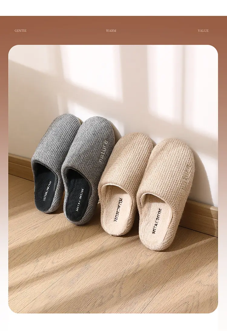 Baotou Japanese-Style Cotton Slippers, New Autumn and Winter Models, Indoor Home Warm Non-Slip Plush Slippers with a Soft Cushioning Feel for Women and Men in Winter — feature 12