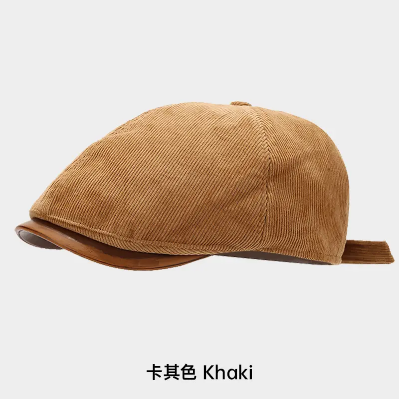 British Style Vintage Retro Forward Cap Brown Piu Leather - Image 2