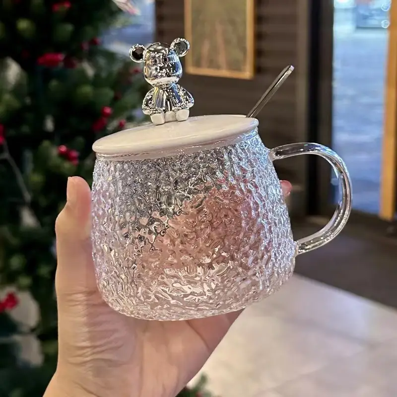 Glass Water Cup with Hammer Bear Top - Image 3