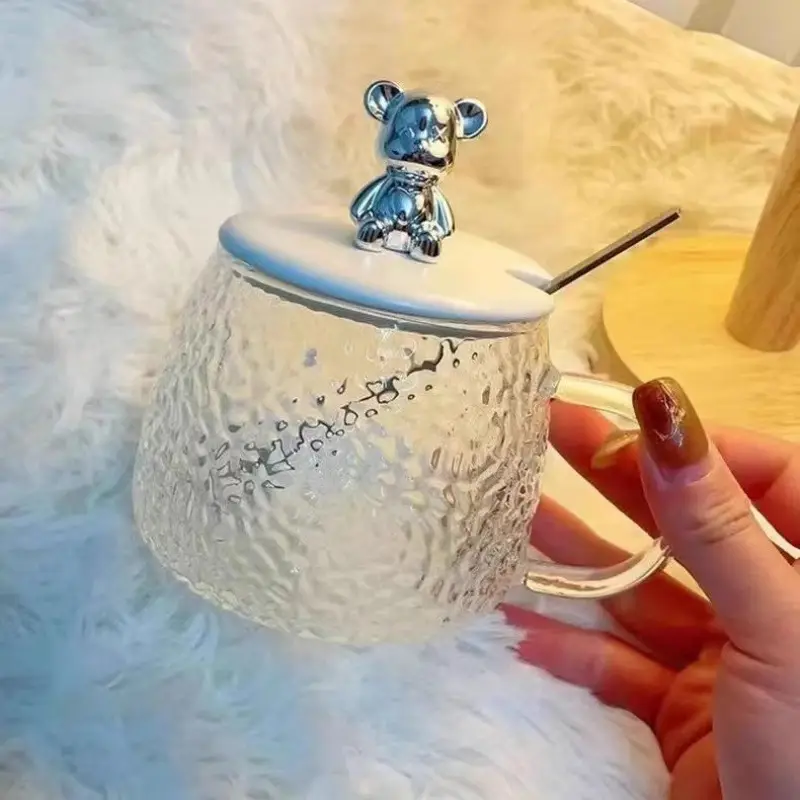 Glass Water Cup with Hammer Bear Top - Image 4