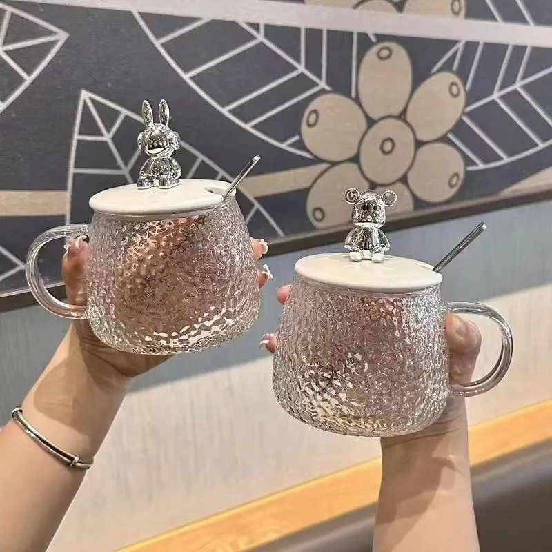 Glass Water Cup with Hammer Bear Top — feature 7