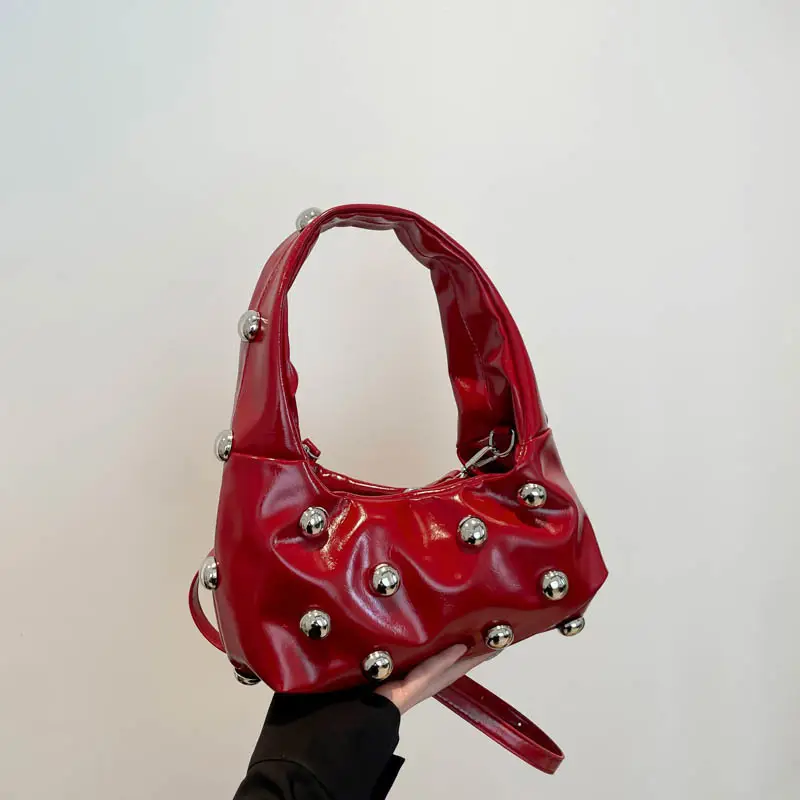 White Pearl Button Shoulder Bag for Women - Image 9