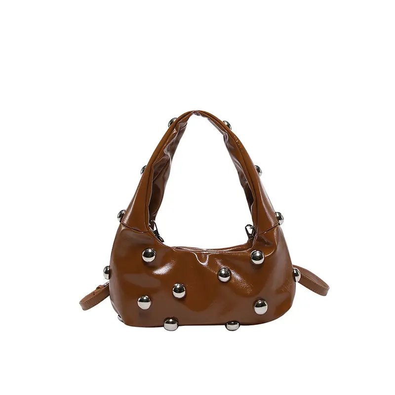 White Pearl Button Shoulder Bag for Women - Image 2