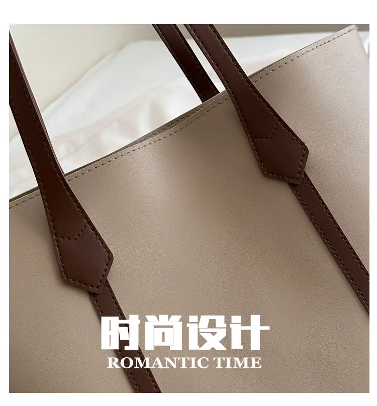 Large Capacity Brown Leather Tote Bag for Women β feature 1