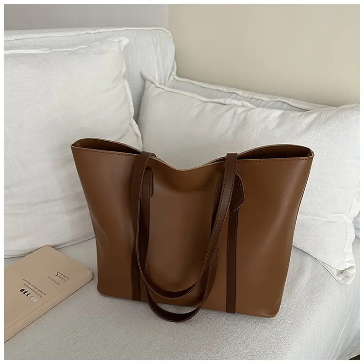 Large Capacity Brown Leather Tote Bag for Women β feature 10