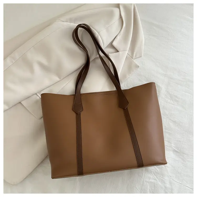 Large Capacity Brown Leather Tote Bag for Women β feature 19