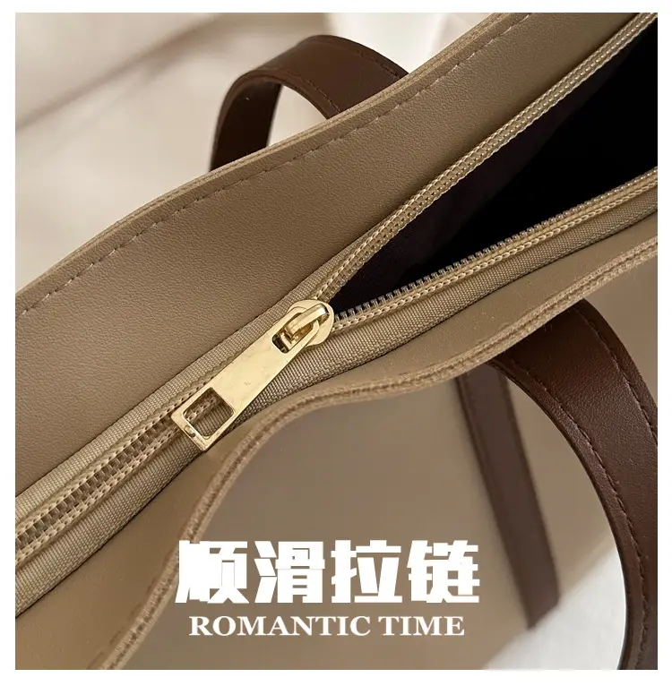 Large Capacity Brown Leather Tote Bag for Women β feature 3