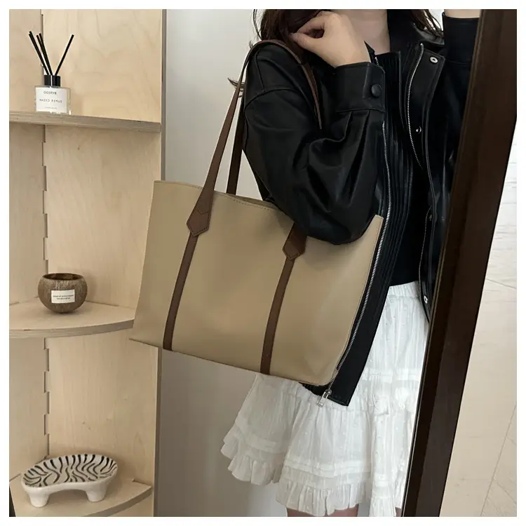 Large Capacity Brown Leather Tote Bag for Women β feature 34