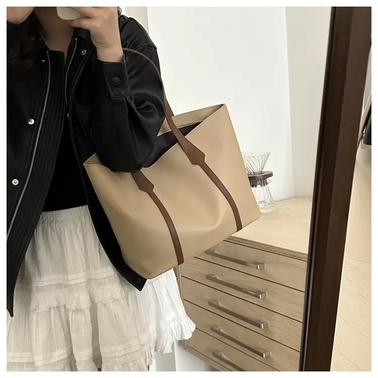 Large Capacity Brown Leather Tote Bag for Women β feature 35