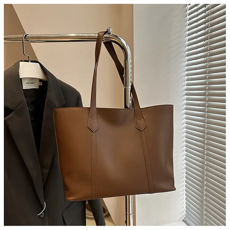 Large Capacity Brown Leather Tote Bag for Women β feature 7