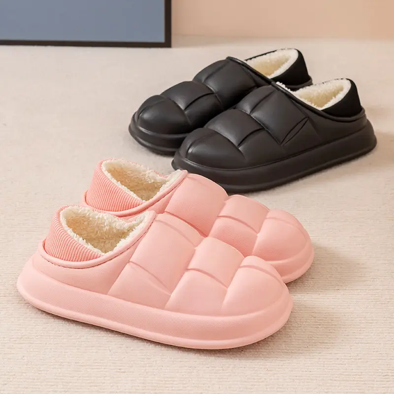 Jialiya Waterproof Cotton Slippers for Men Winter 2025 New Indoor Home Thick-Soled Non-Slip Couple Outer Wear Cotton Shoes for Women - Image 9