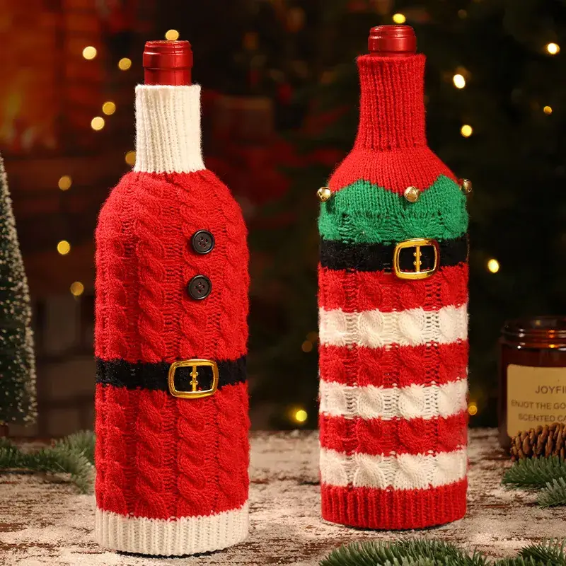 Christmas Wine Bottle Decor with Old Man Design - Image 9