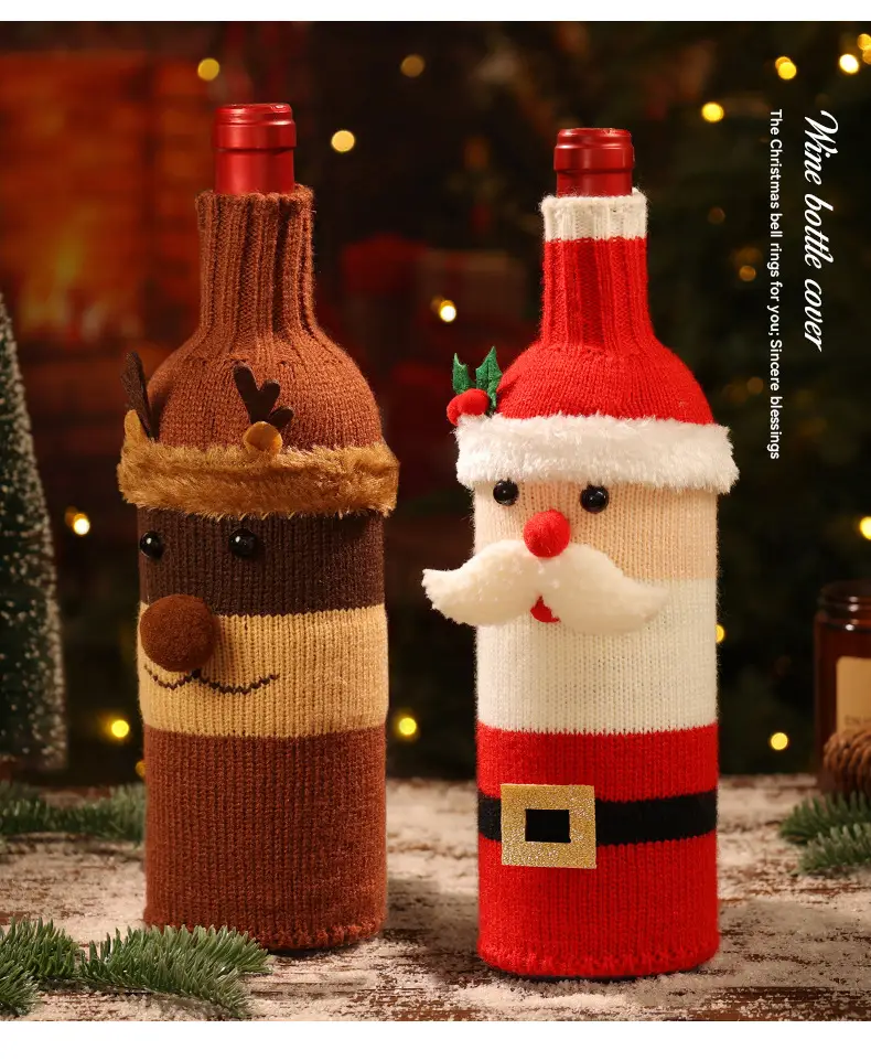 Christmas Wine Bottle Decor with Old Man Design — feature 4