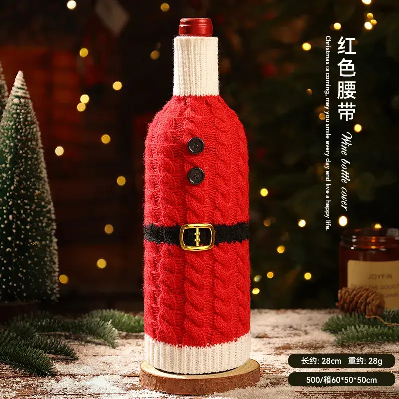 Christmas Wine Bottle Decor with Old Man Design - Image 2