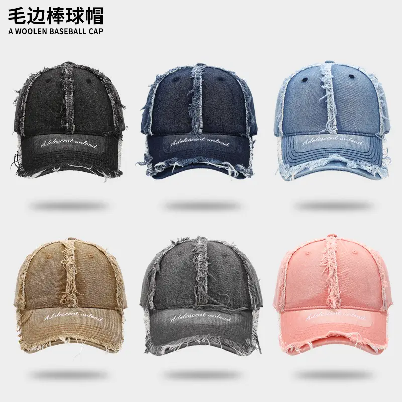 Women Woolen Baseball Cap Navy Blue Vintage Denim Rave - Image 7