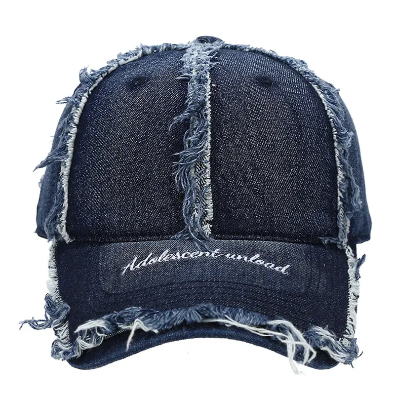 Women Woolen Baseball Cap Navy Blue Vintage Denim Rave - Image 11