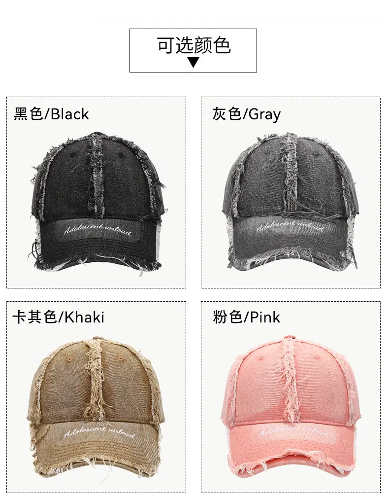 Women Woolen Baseball Cap Navy Blue Vintage Denim Rave — feature 5