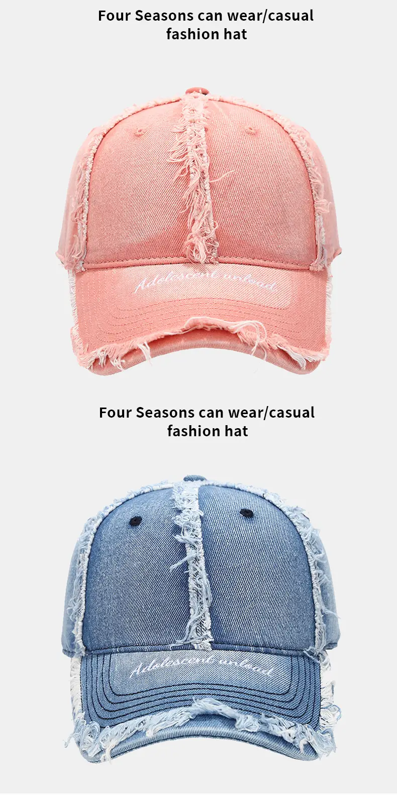 Women Woolen Baseball Cap Navy Blue Vintage Denim Rave — feature 9