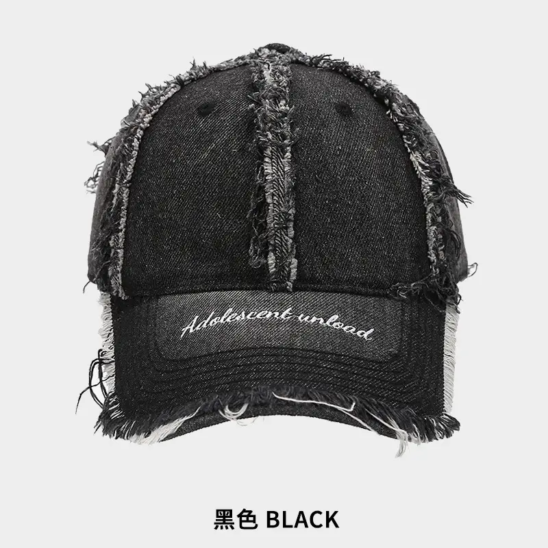 Women Woolen Baseball Cap Navy Blue Vintage Denim Rave
