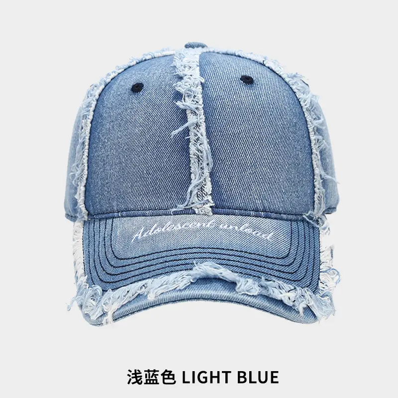 Women Woolen Baseball Cap Navy Blue Vintage Denim Rave - Image 2