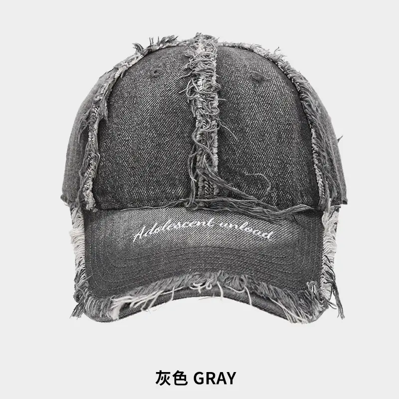 Women Woolen Baseball Cap Navy Blue Vintage Denim Rave - Image 4