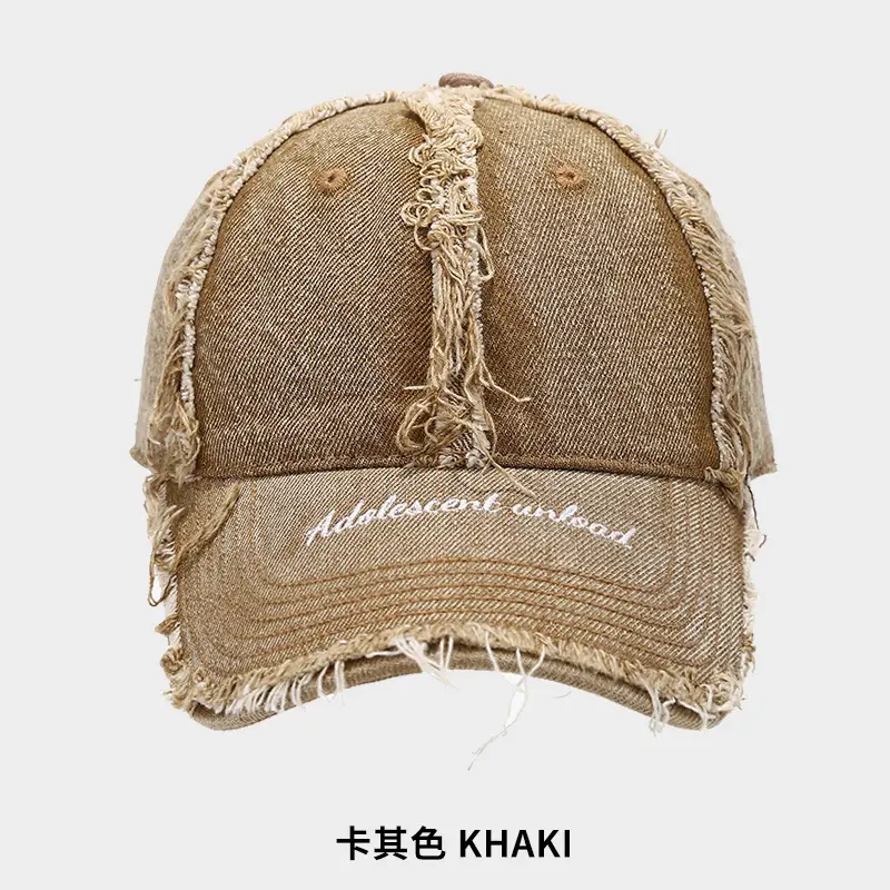 Women Woolen Baseball Cap Navy Blue Vintage Denim Rave - Image 5