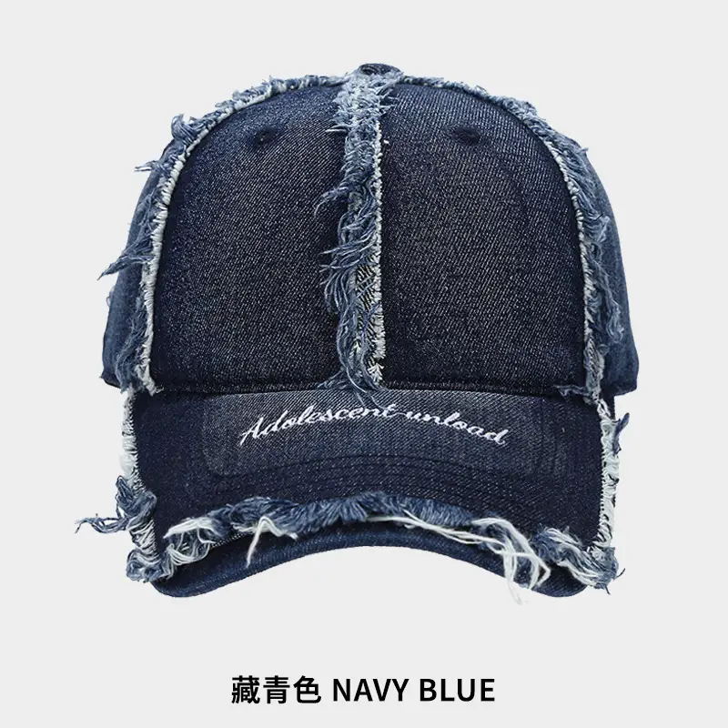 Women Woolen Baseball Cap Navy Blue Vintage Denim Rave - Image 6