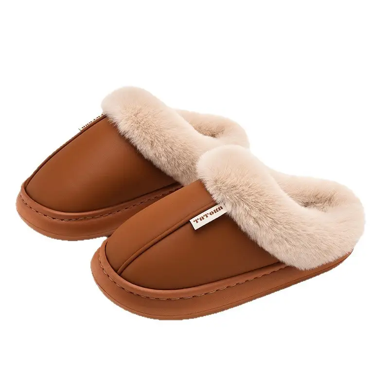 2024 Waterproof Fleece Lined Slippers Brown - Image 12