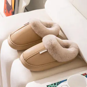 2024 Waterproof Fleece Lined Slippers Brown - Image 3
