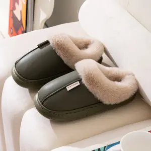 2024 Waterproof Fleece Lined Slippers Brown - Image 4