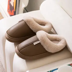 2024 Waterproof Fleece Lined Slippers Brown - Image 6