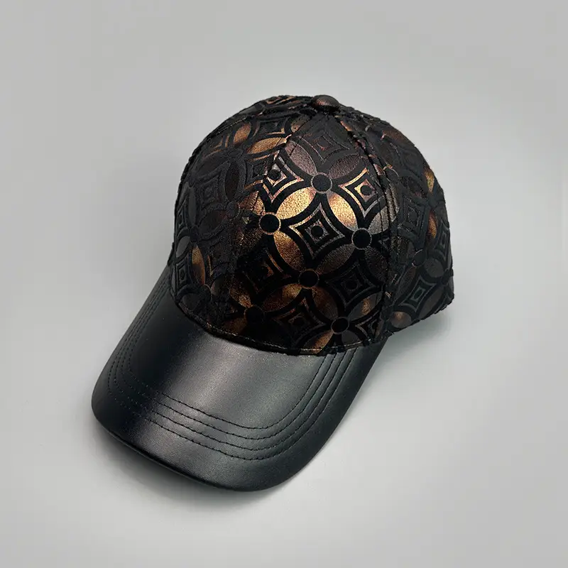 Men Women Red Patterned Baseball Cap — feature 7