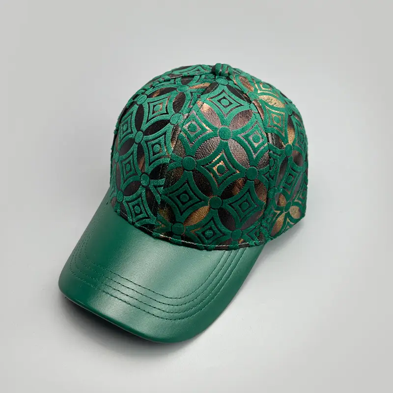 Men Women Red Patterned Baseball Cap - Image 3